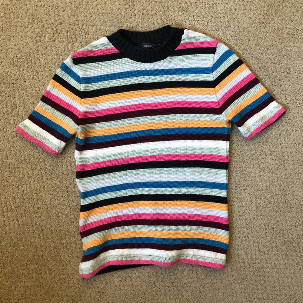 Kookai rainbow stripe sweater top S
